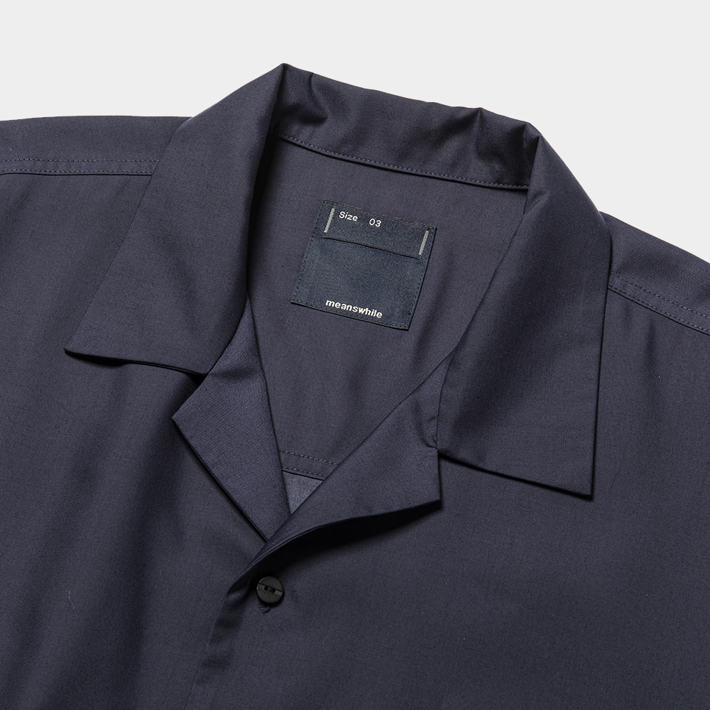 Side Slit Open Collar SH/Navy