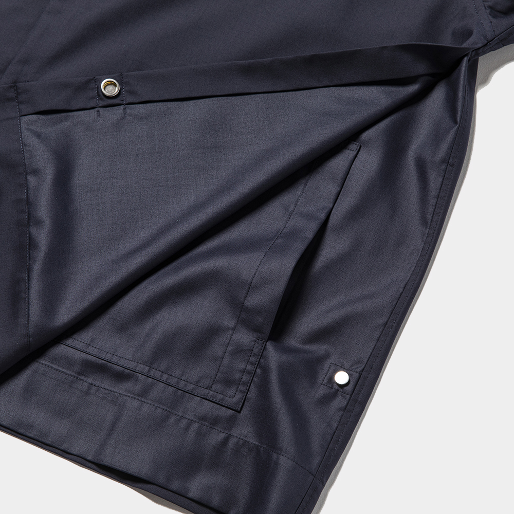 Side Slit Open Collar SH/Navy