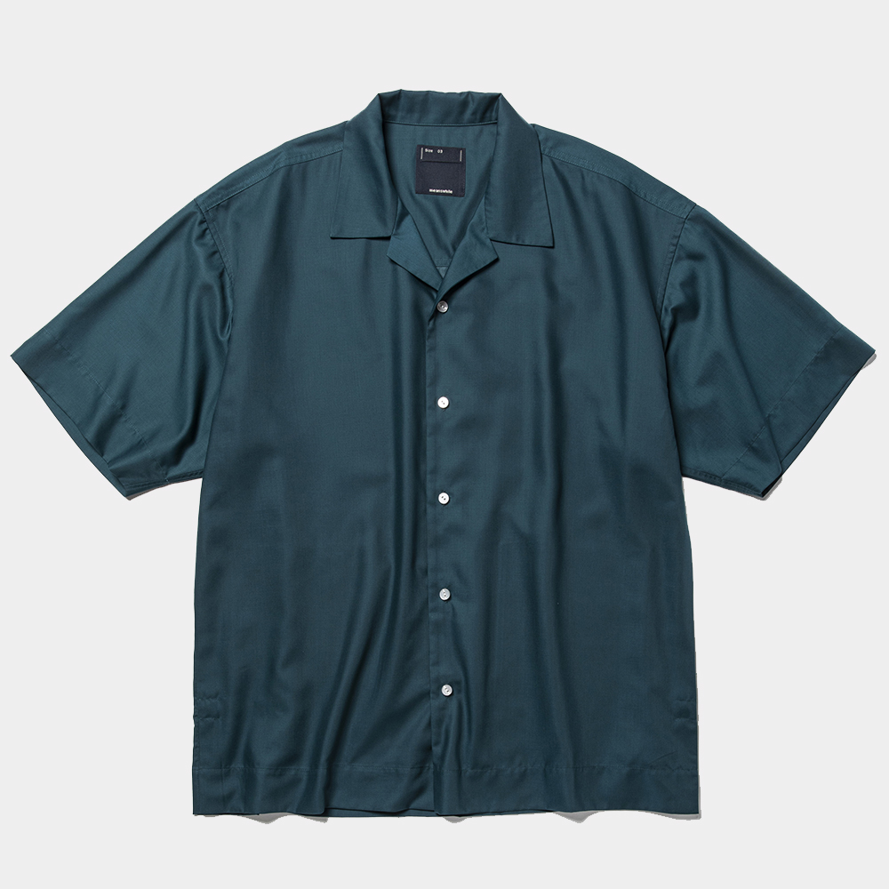 Side Slit Open Collar SH/D Green