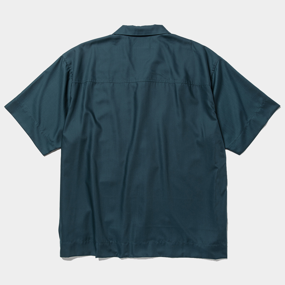 Side Slit Open Collar SH/D Green