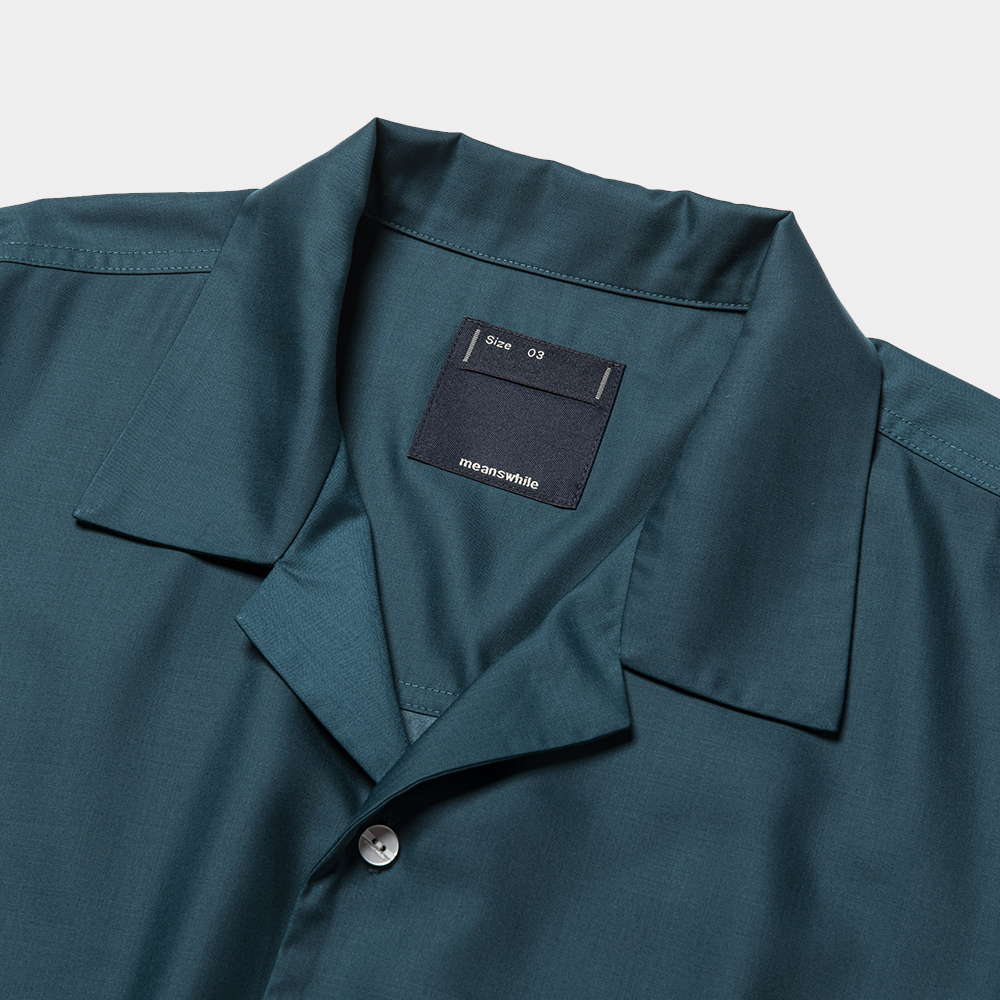 Side Slit Open Collar SH/D Green