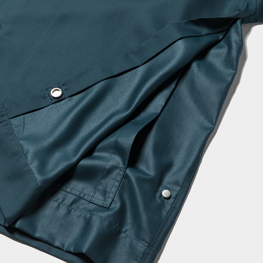 Side Slit Open Collar SH/D Green