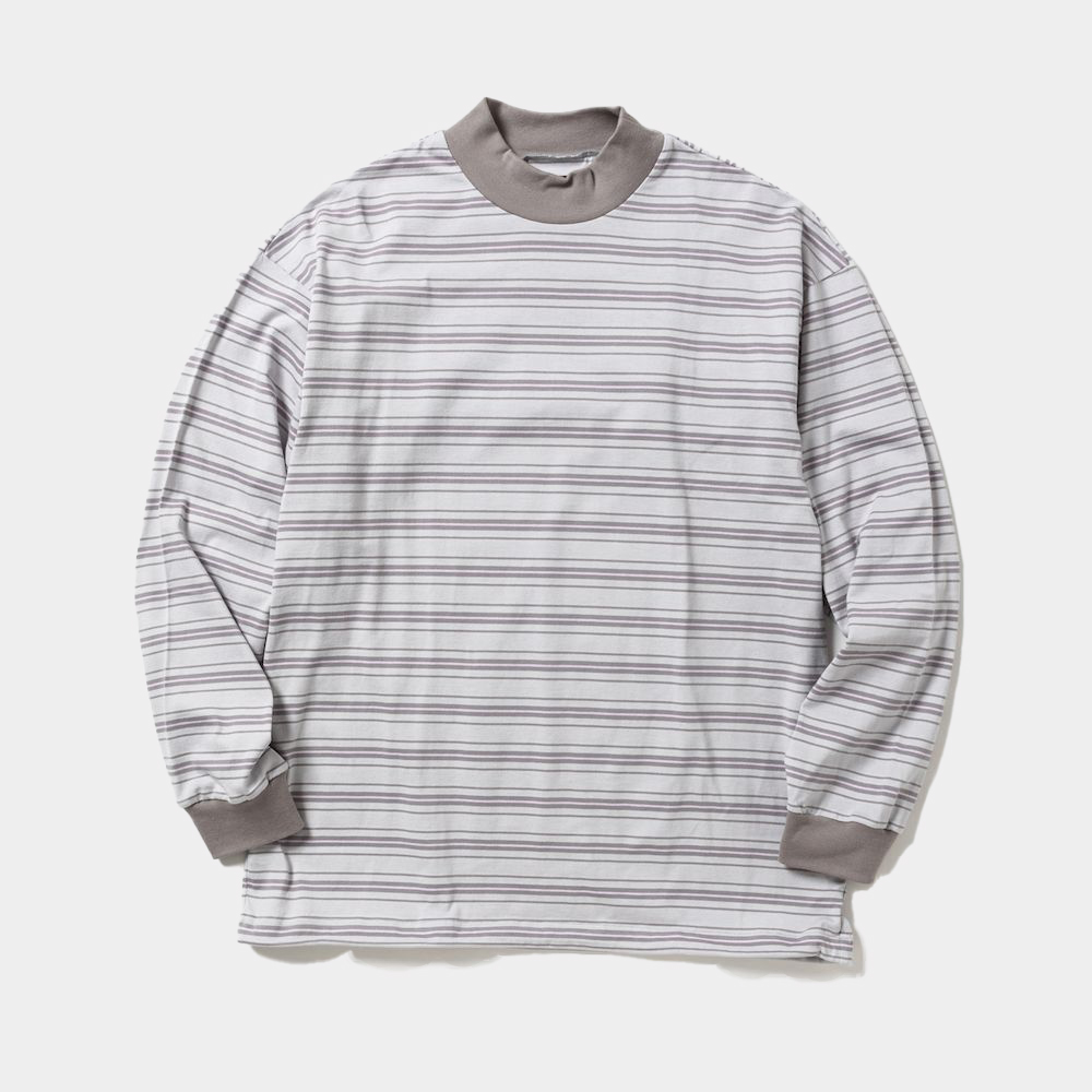 Fade Border L/S Tee/Blue×Grey