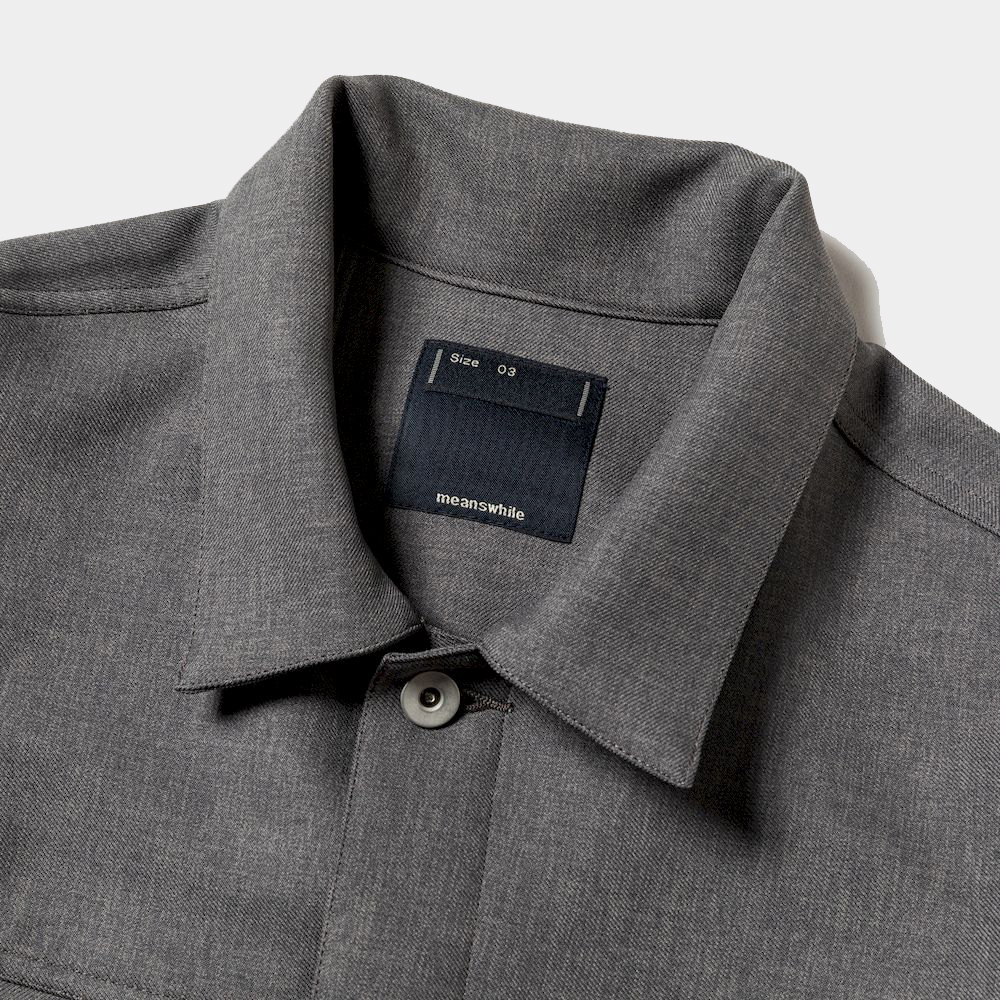 Pleated Sleeve Blouse/Grey