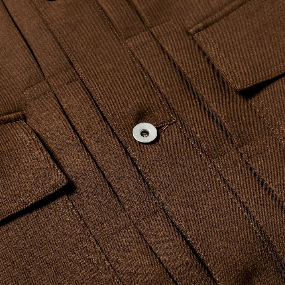 Pleated Sleeve Blouse/Brown