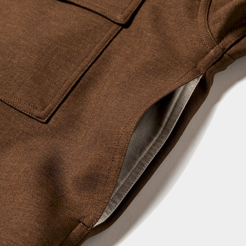 Pleated Sleeve Blouse/Brown