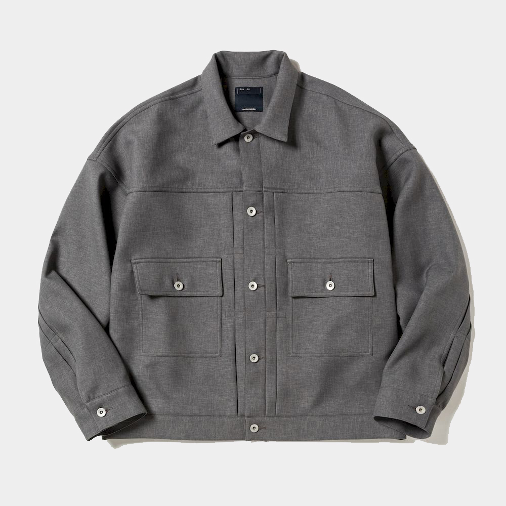 Pleated Sleeve Blouse/Grey