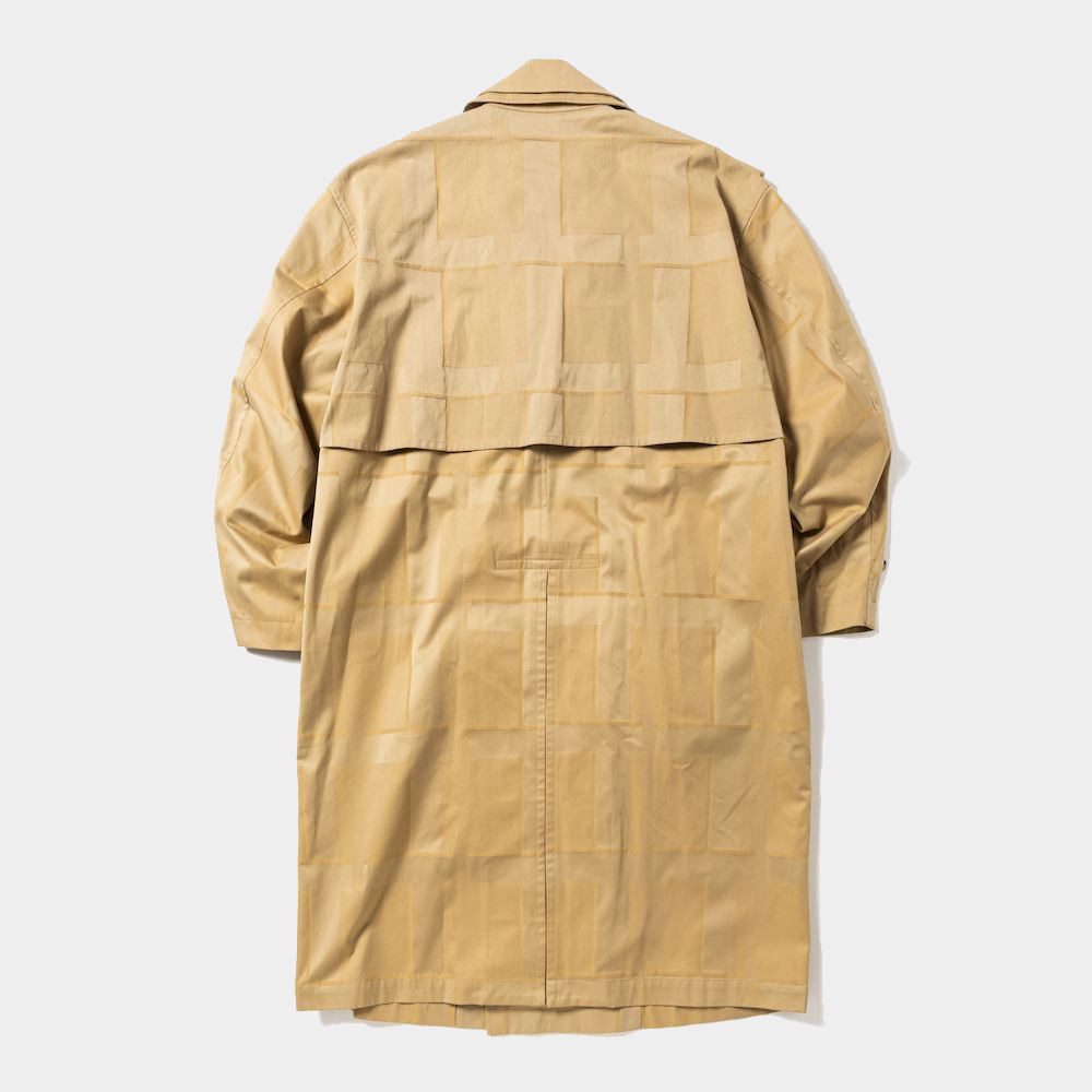 Double Collar Trench Coat/Camel×Beige