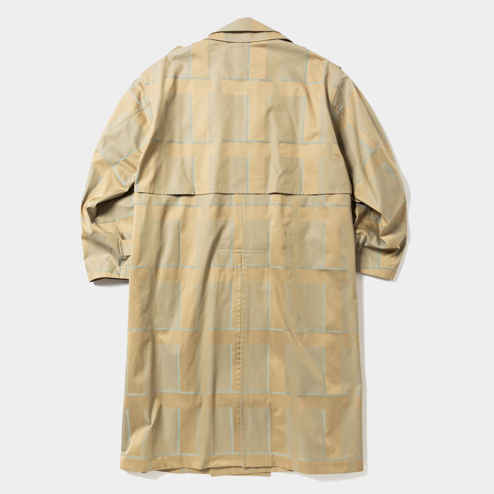 Double Collar Trench Coat/Khaki×Sax
