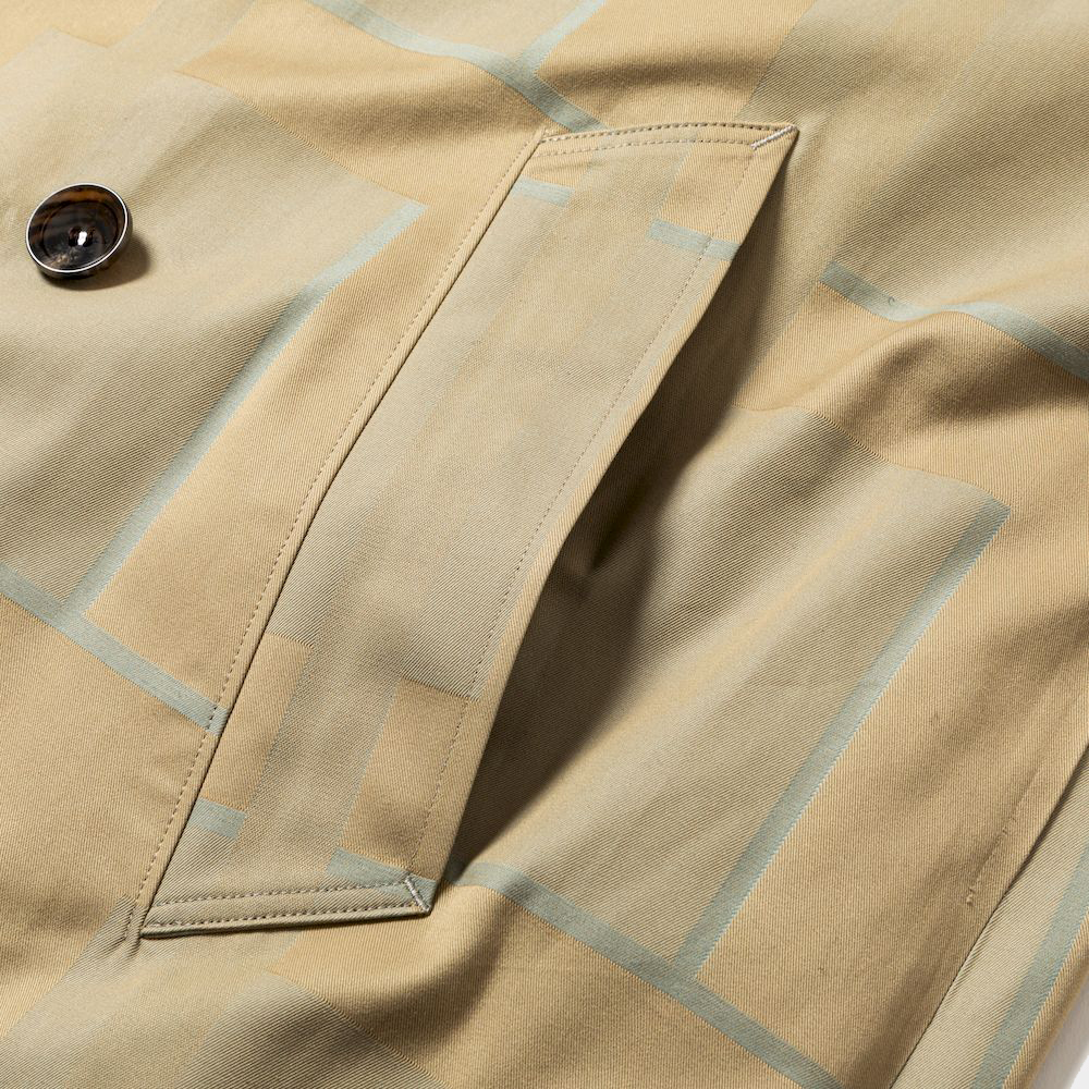 Double Collar Trench Coat/Khaki×Sax