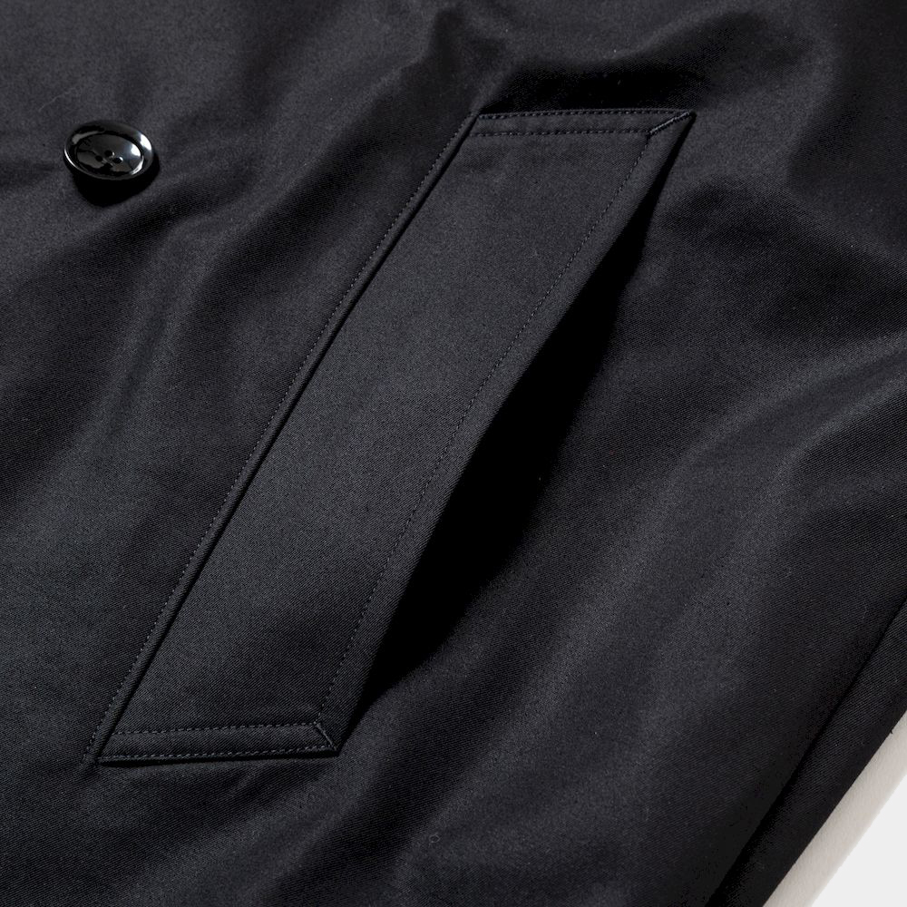 Double Collar Trench Coat/Off Black