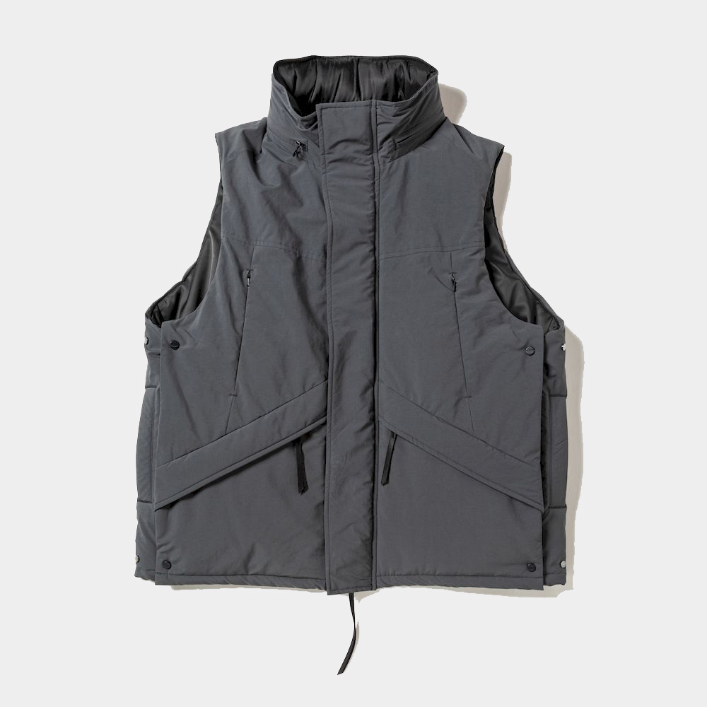 Side Slit Padding Vest/Charcoal