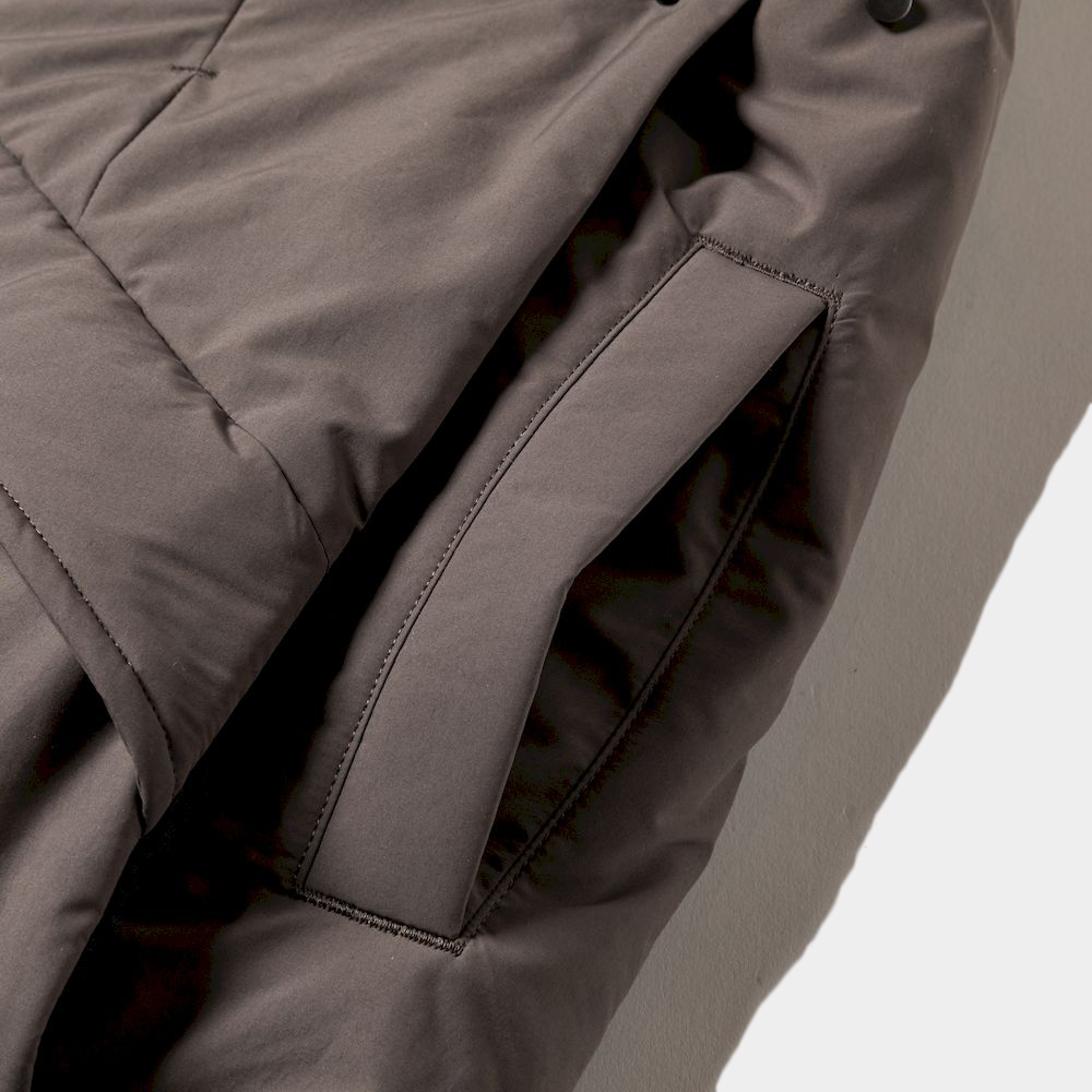 Side Slit Padding Vest/Dark Taupe
