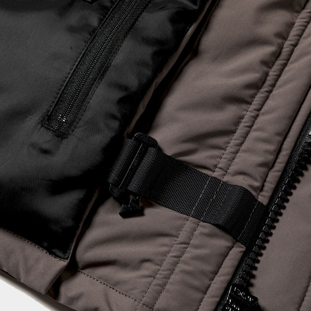 Side Slit Padding Vest/Dark Taupe