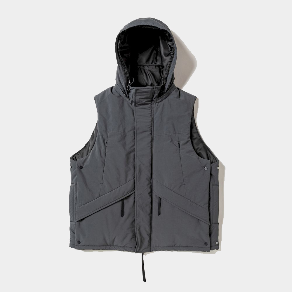 Side Slit Padding Vest/Charcoal