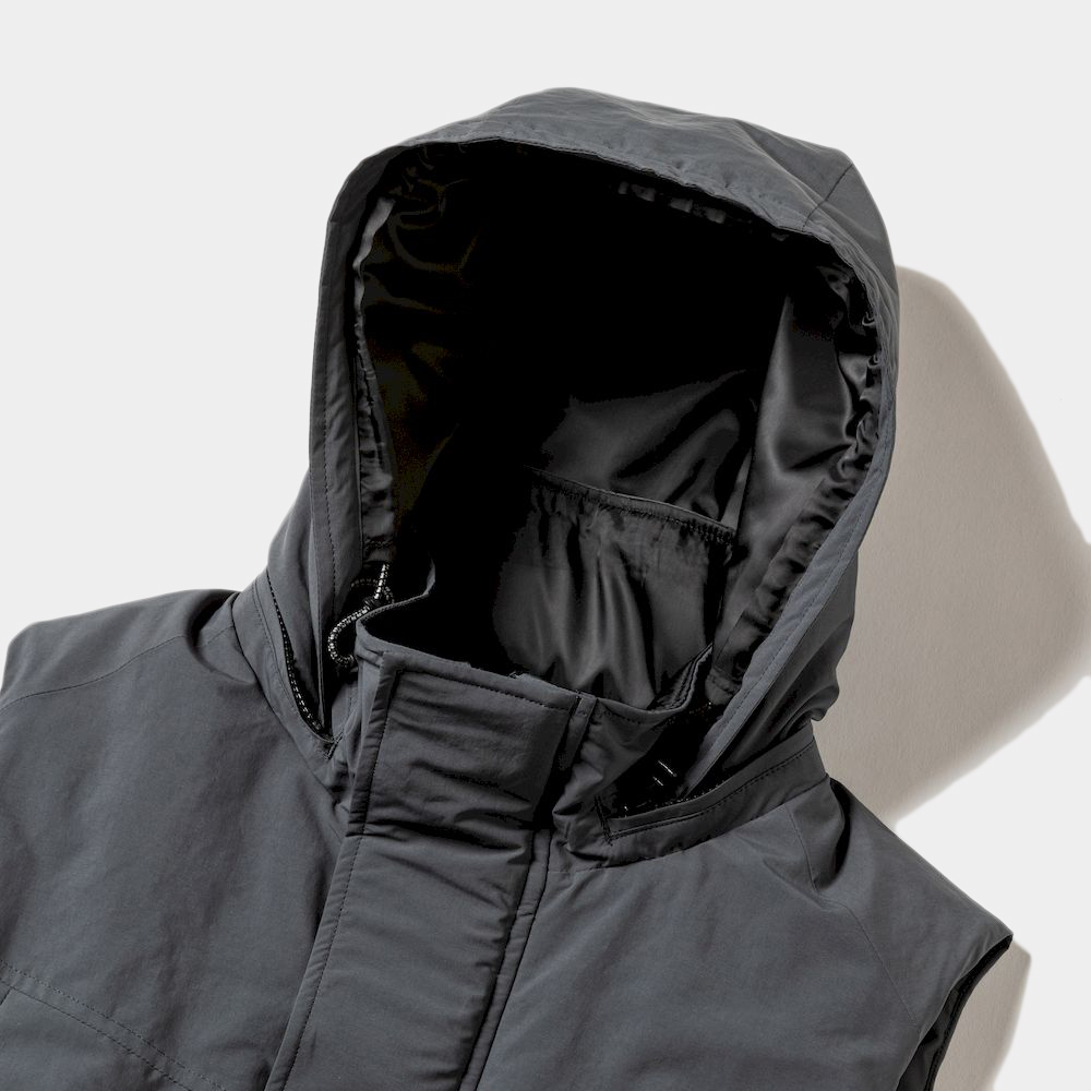 Side Slit Padding Vest/Charcoal