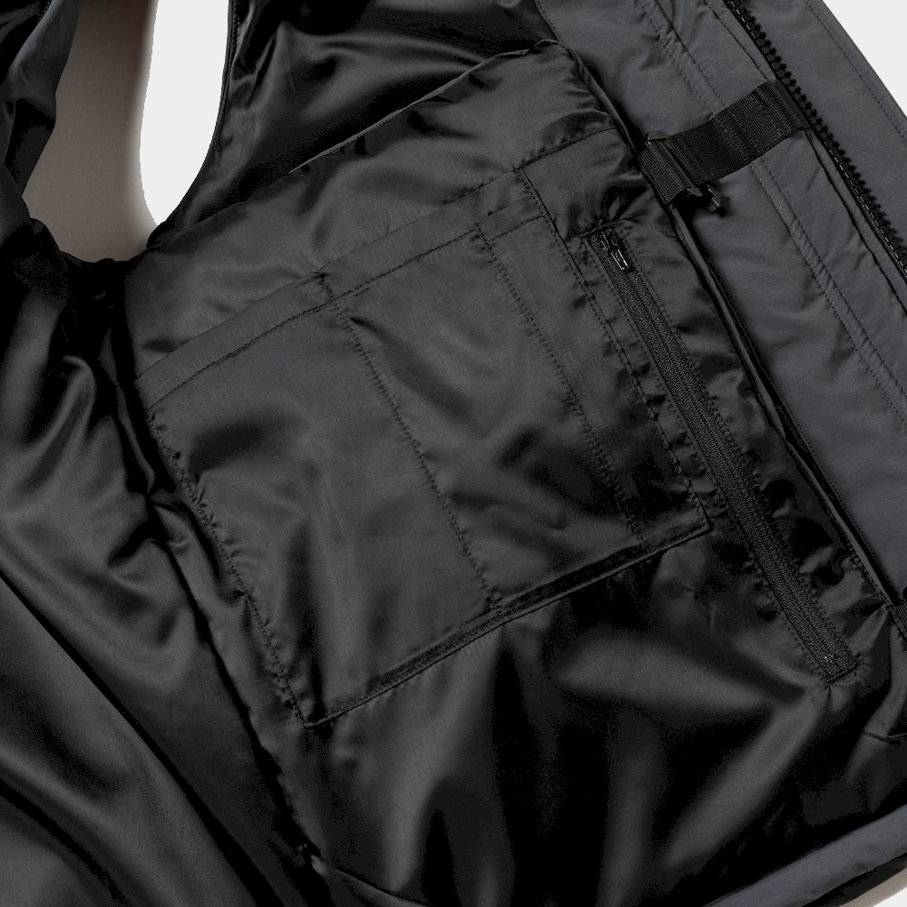 Side Slit Padding Vest/Charcoal