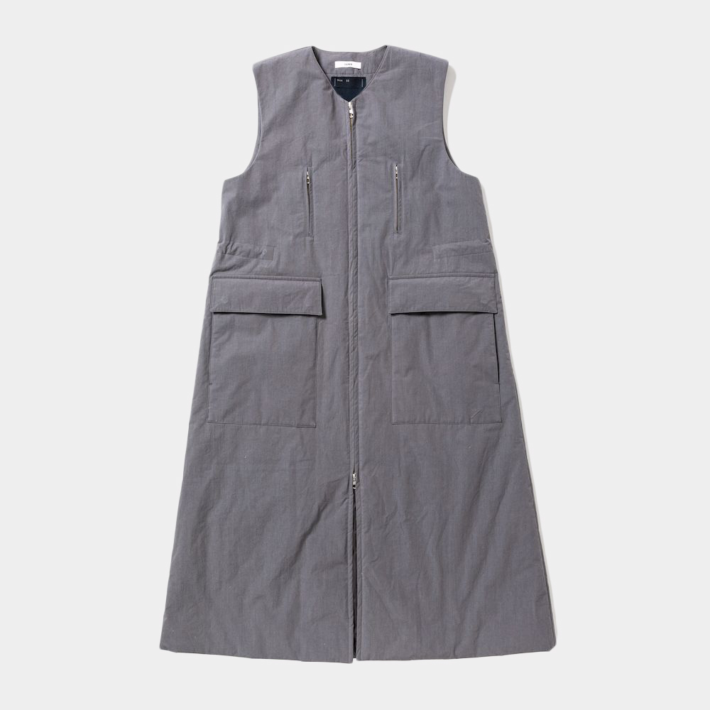 Crisp Zipup Padding Dress×IHNN/Charcoal