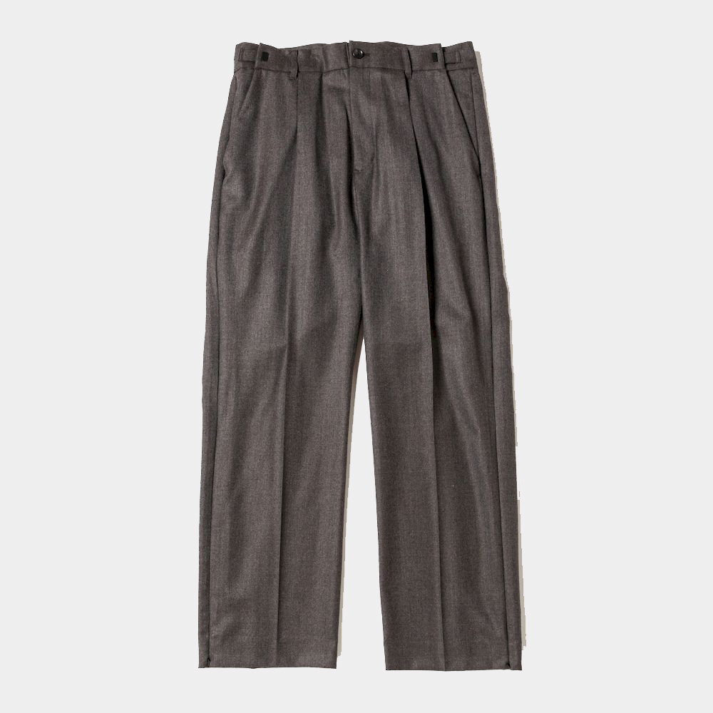 Side Zip Wool Slacks/Charcoal
