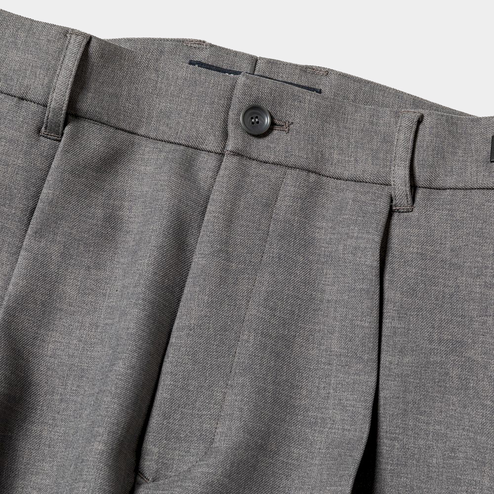 Side Zip Polyester Slacks/Grey