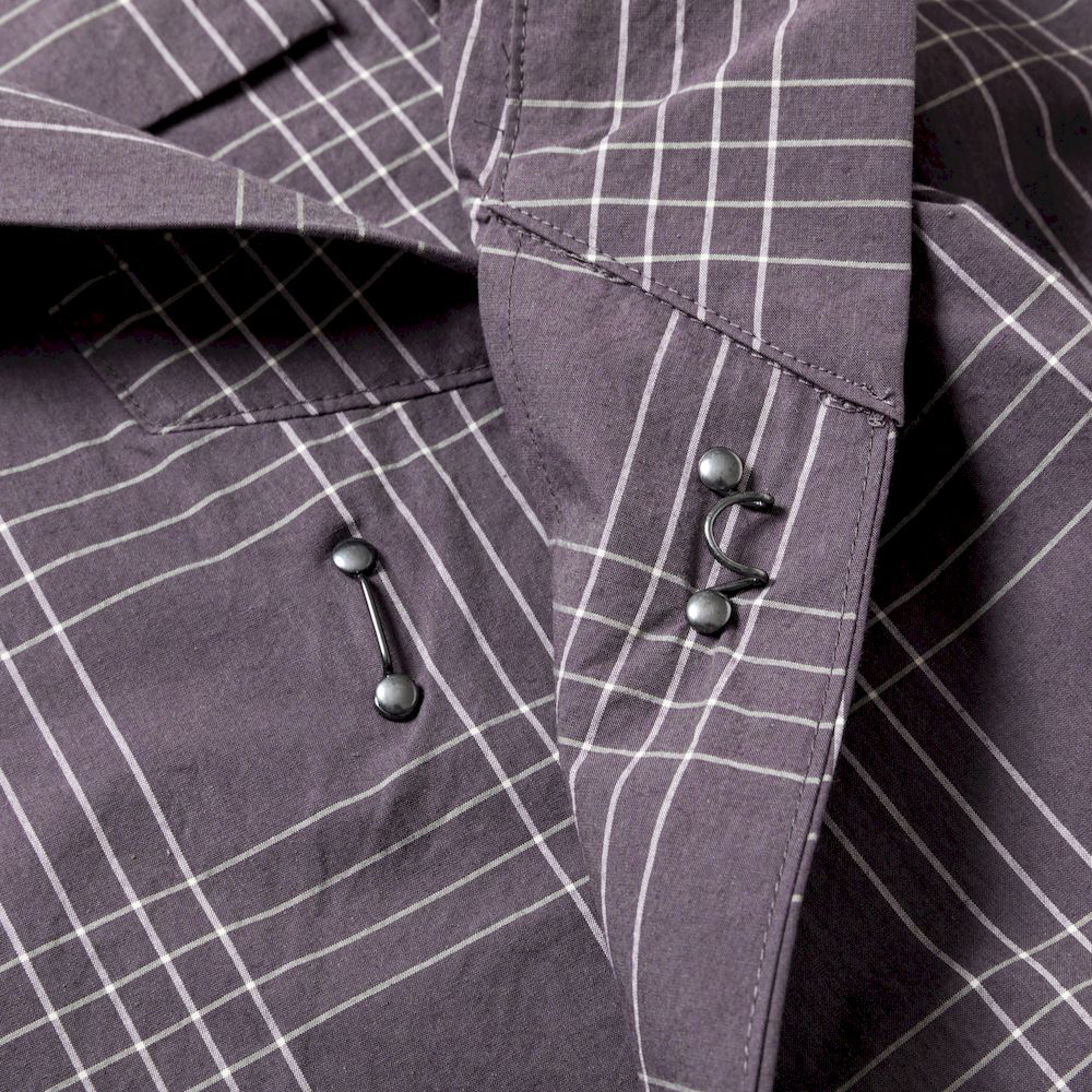 Check Double-Breasted Mexican Parka/Purple Check