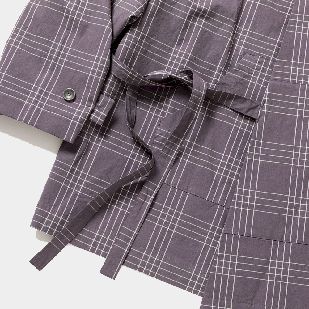 Check Double-Breasted Mexican Parka/Purple Check