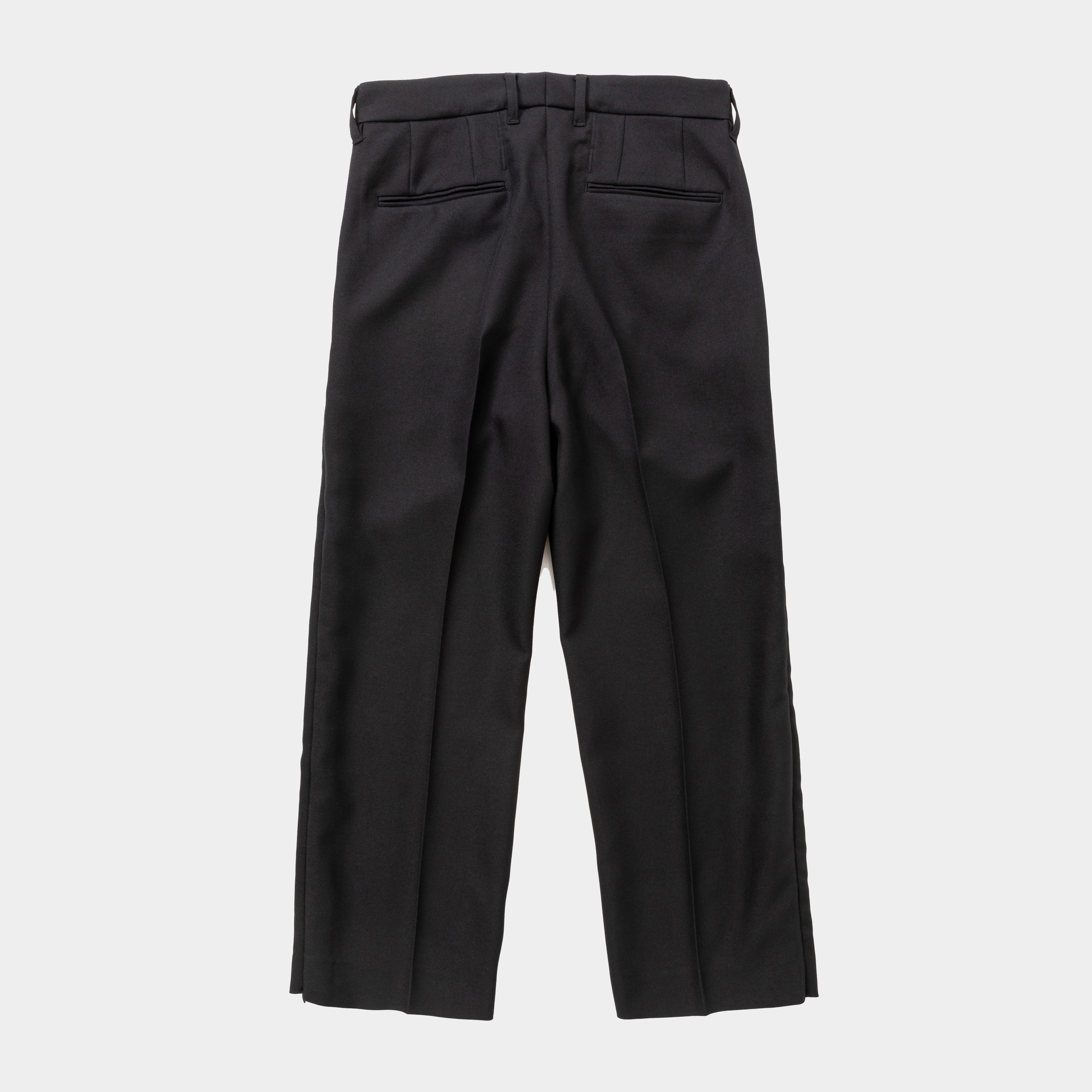 Side Zip Polyester Slacks/Off Black