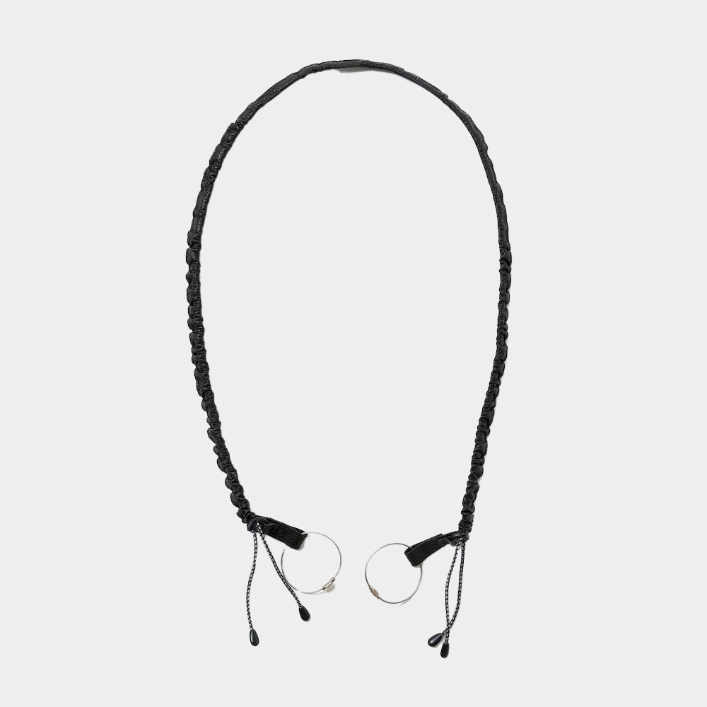 Bungee Leather Neck Strap/Off Black