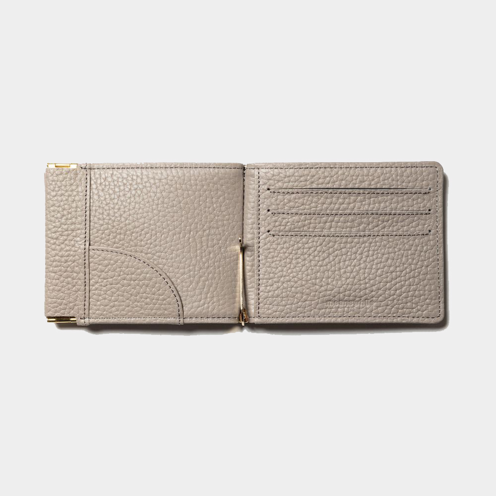 Leather Money Clip/Grey