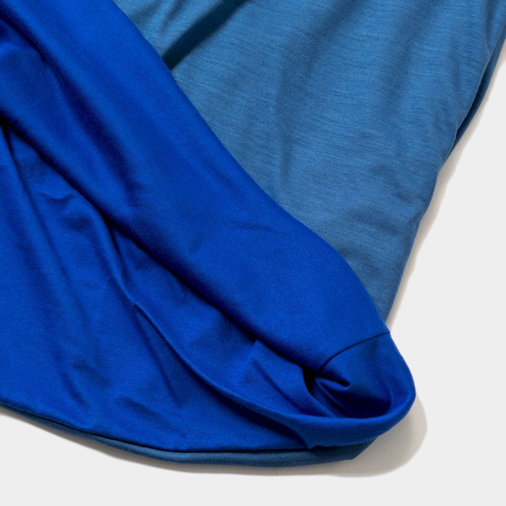 Merino Wool Reversible Tee/Blue×Blue
