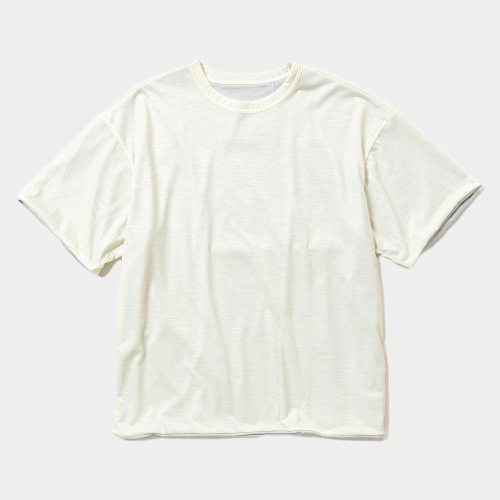 Merino Wool Reversible Tee/Off White×Grey