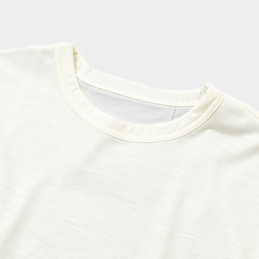 Merino Wool Reversible Tee/Off White×Grey