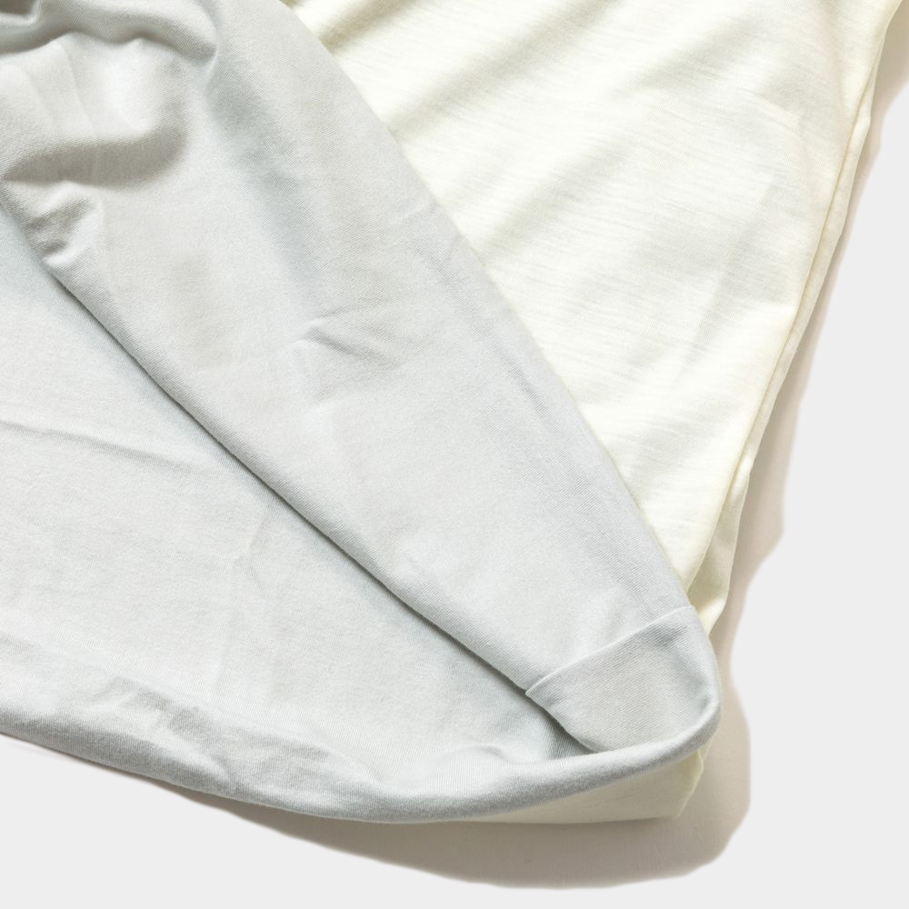 Merino Wool Reversible Tee/Off White×Grey