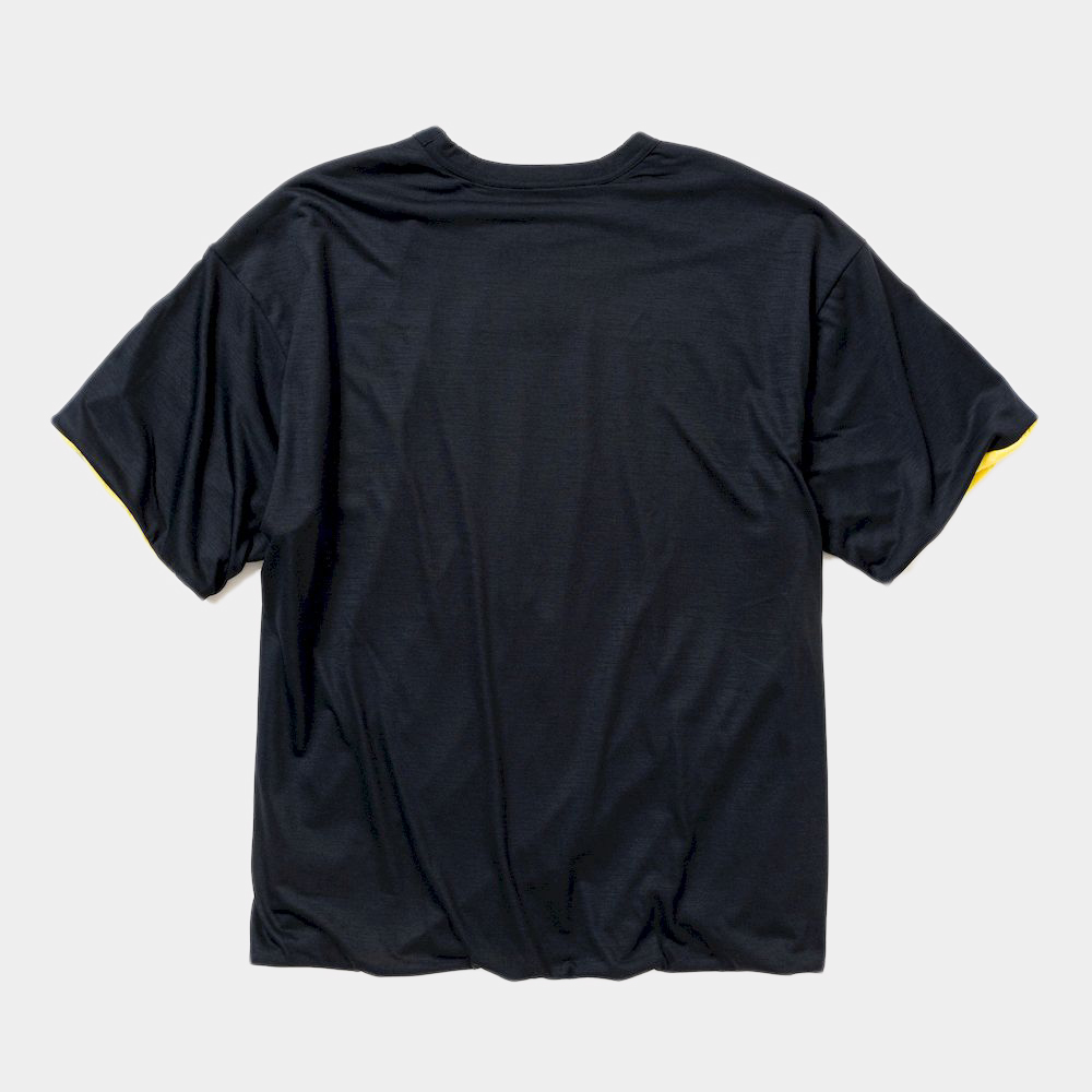 Merino Wool Reversible Tee / Navy×Yellow