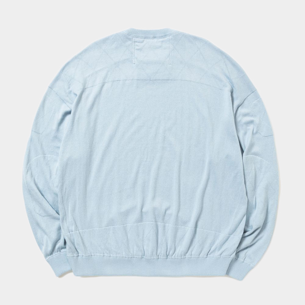 Pad Cotton Knit Sweatshirt/Sax