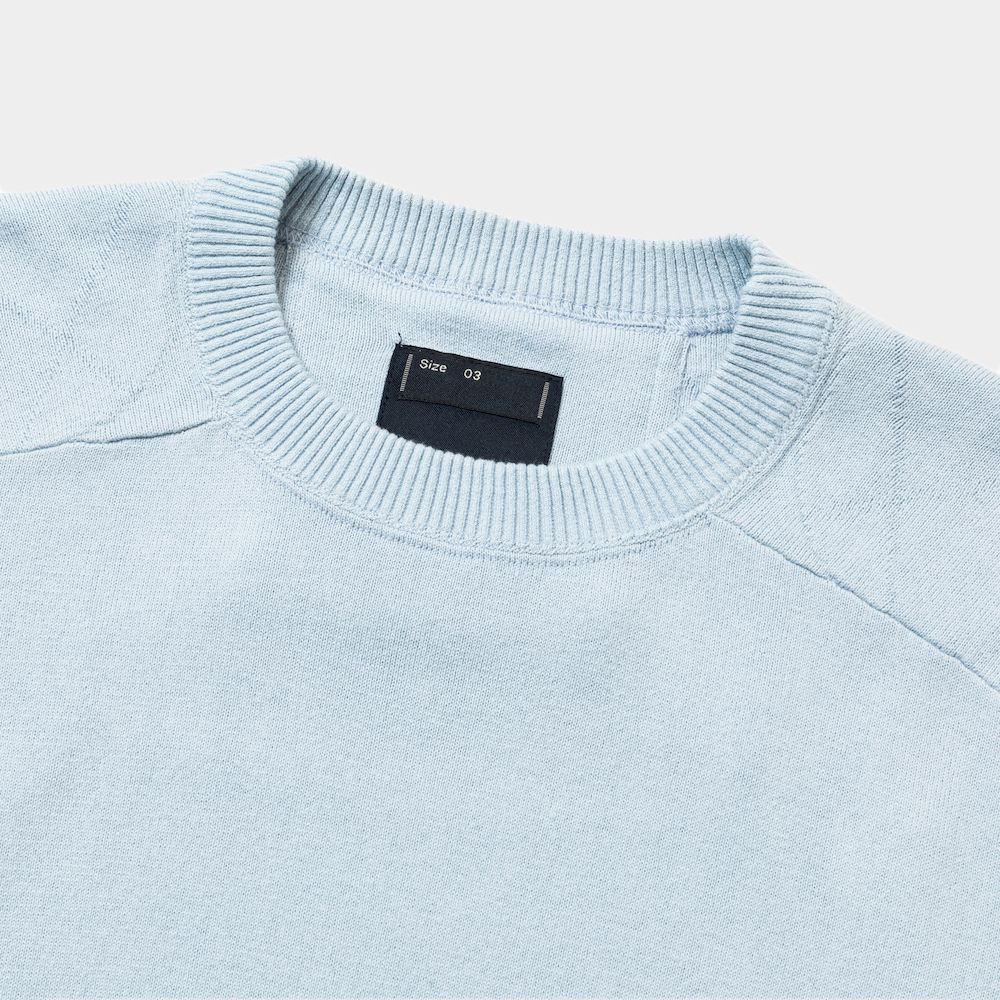 Pad Cotton Knit Sweatshirt/Sax