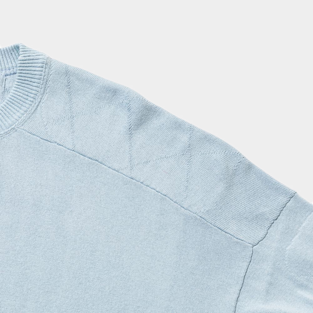 Pad Cotton Knit Sweatshirt/Sax