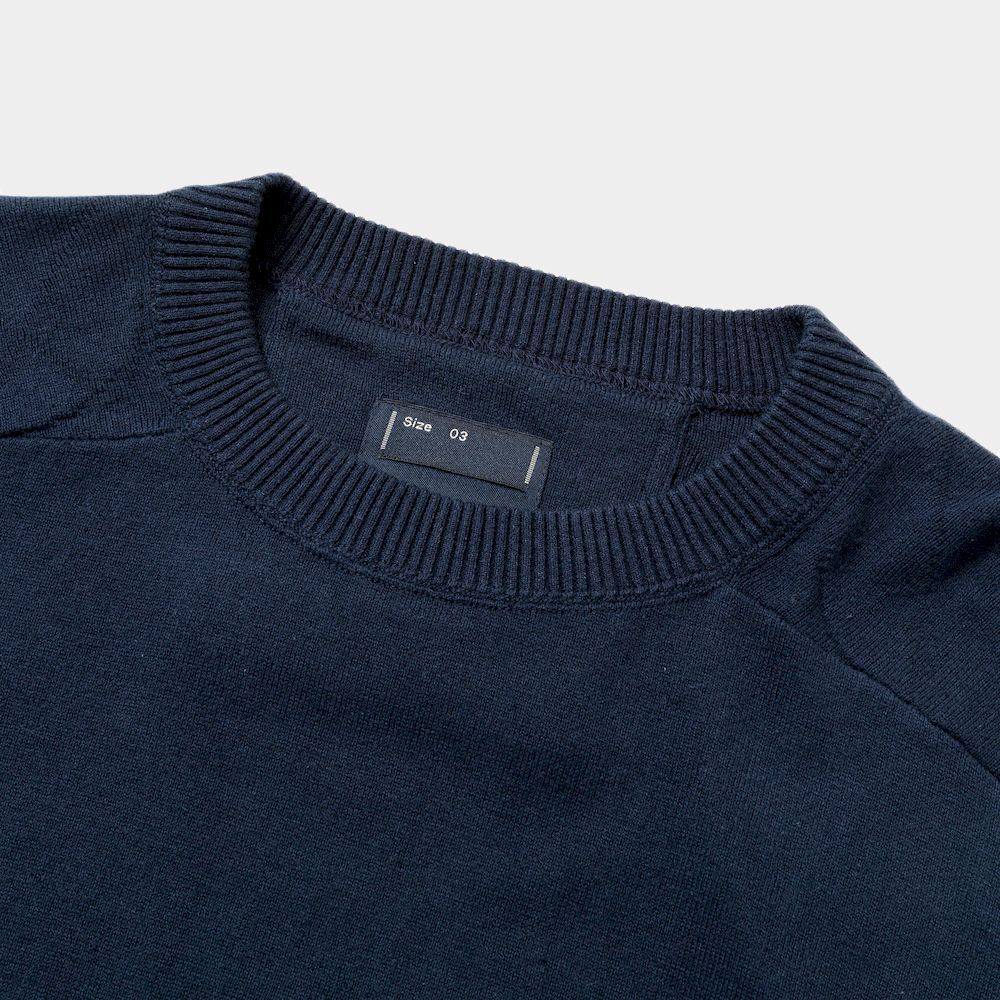 Pad Cotton Knit Sweatshirt/Navy