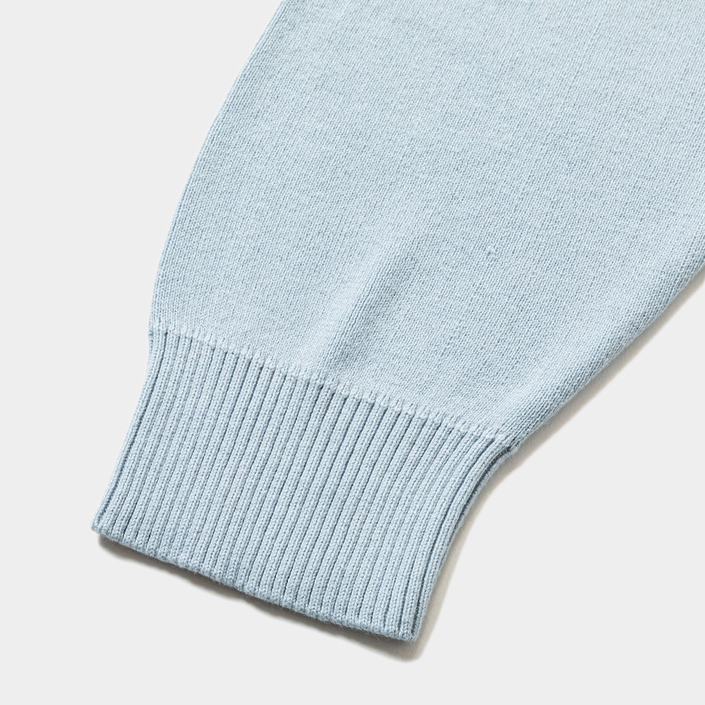 Cotton Double Knit Cardigan/Sax