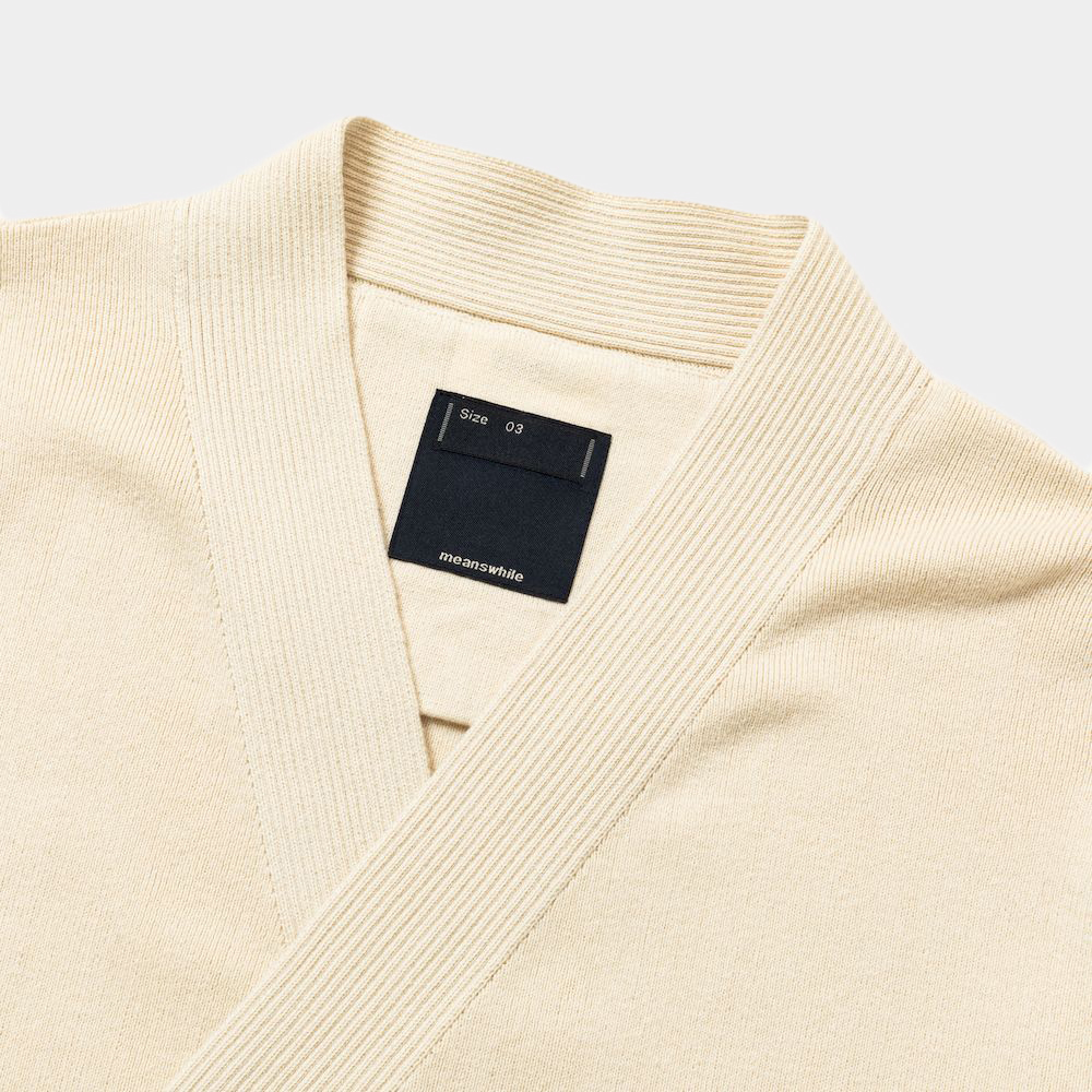 Cotton Double Knit Cardigan/Bone