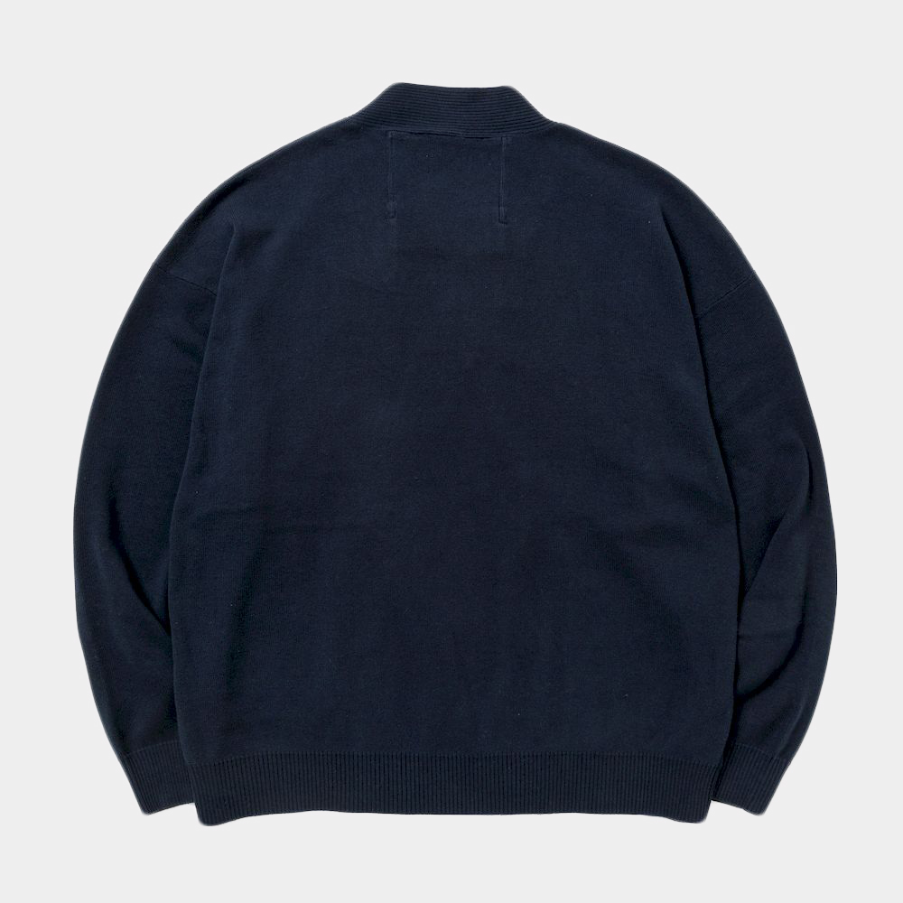 Cotton Double Knit Cardigan/Navy