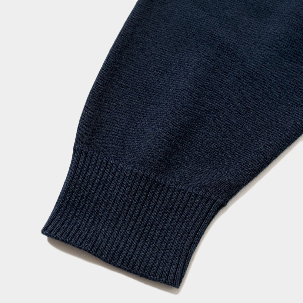 Cotton Double Knit Cardigan/Navy