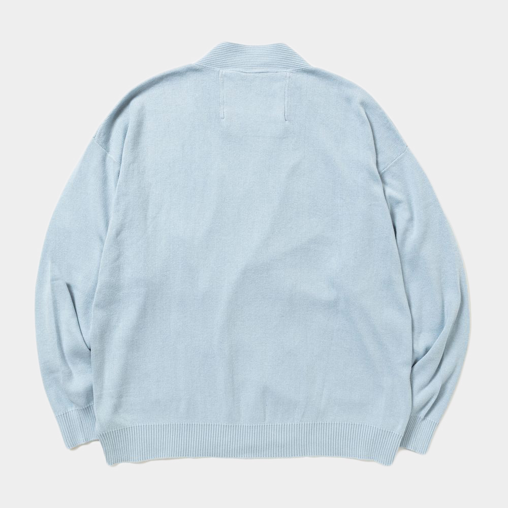 Cotton Double Knit Cardigan/Sax