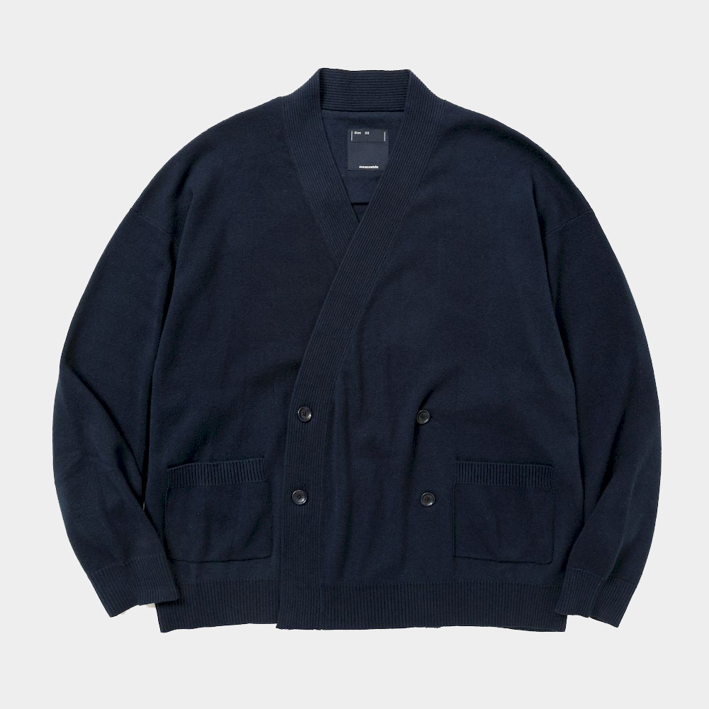 Cotton Double Knit Cardigan/Navy
