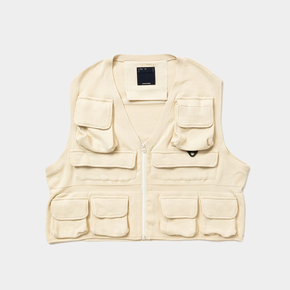 Cotton Knit Luggage Vest/Bone