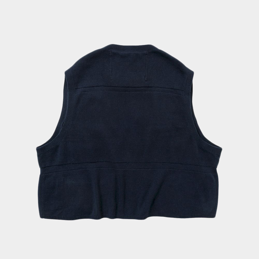 Cotton Knit Luggage Vest/Navy