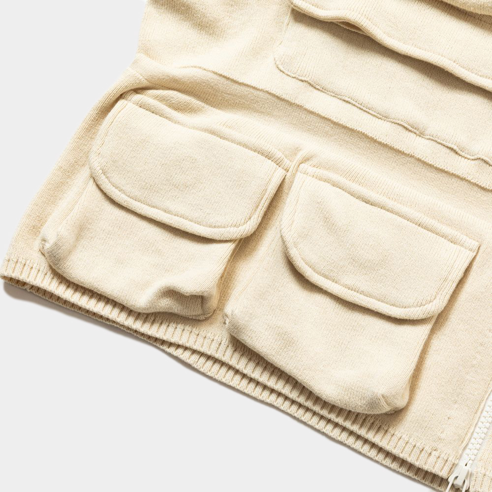Cotton Knit Luggage Vest/Bone