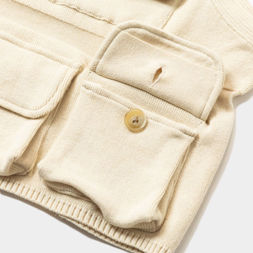 Cotton Knit Luggage Vest/Bone