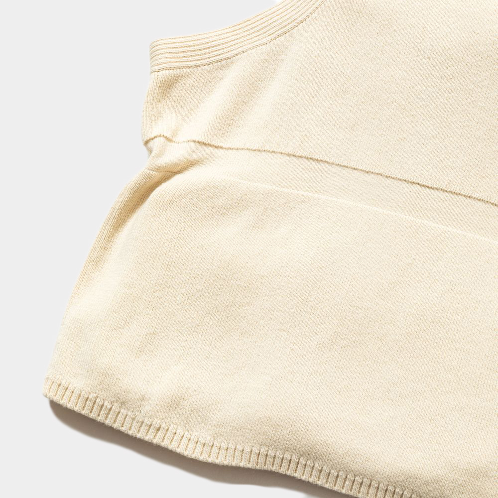 Cotton Knit Luggage Vest/Bone