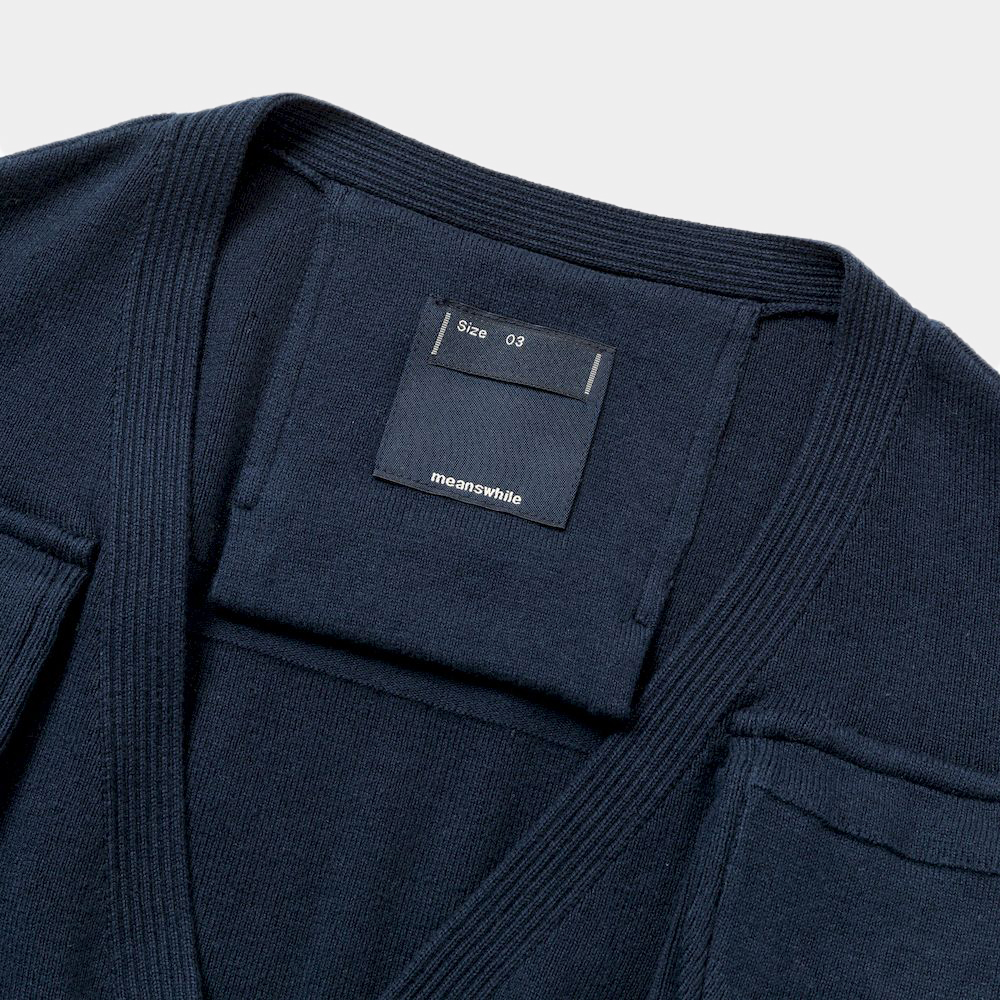 Cotton Knit Luggage Vest/Navy